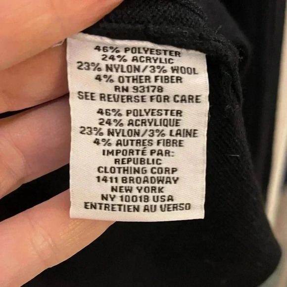 Magaschoni contrast trim button front V-neck sweater medium ribbed wool blend - Picture 10 of 12